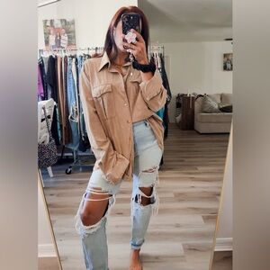 CHRISTIAN DIOR *VINTAGE CAMEL BUTTON DOWN